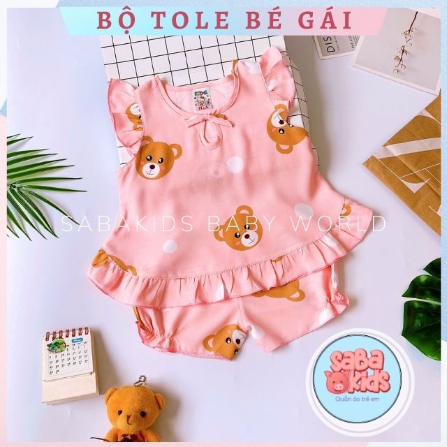 Đồ Bộ Mặc Nhà Cho Bé Gái Chất Tôn Lanh SABAKIDS Cánh Tiên Mỏng Mát Cực Dễ Thương