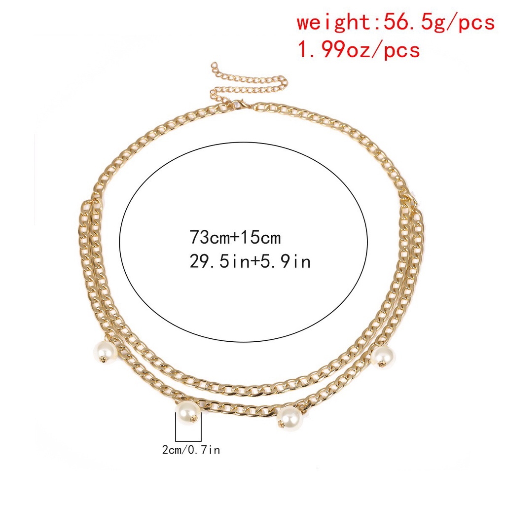 Belt xích đính ngọc trai nhân tạo/ Thắt lưng kim loại/ Đai váy lồng 2 dây tiểu thư dành cho phái nữ - Phụ kiện Moori