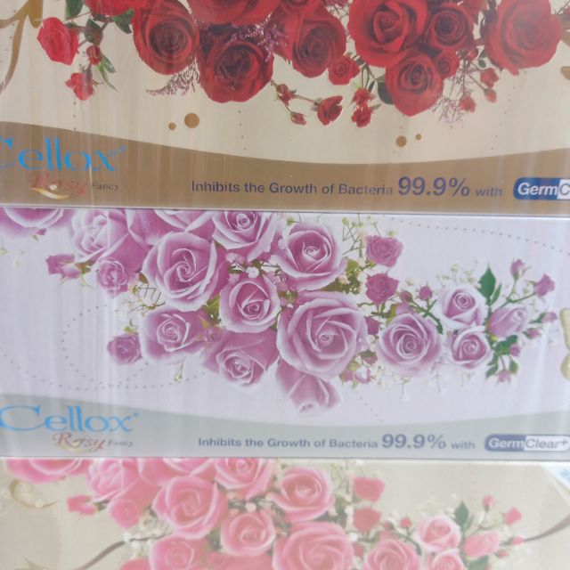 Khăn giấy thơm Cellox Rosy 2 lớp hộp 150 tờ(3hộp)