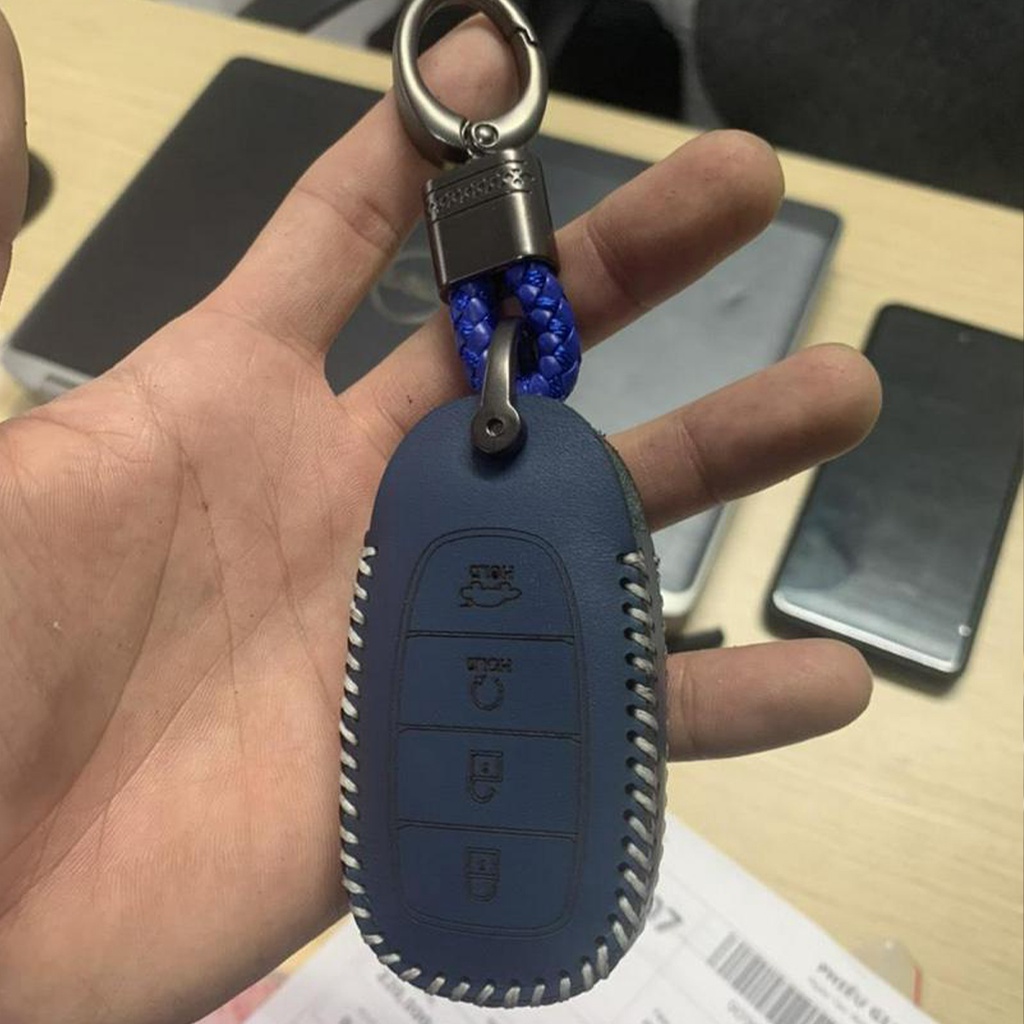 Bao da chìa khoá ô tô Huyndai Santafe 2019-2022 Accent 2018-2022 Kona bảo hành bọc chìa 24 tháng tặng kèm móc chìa khóa