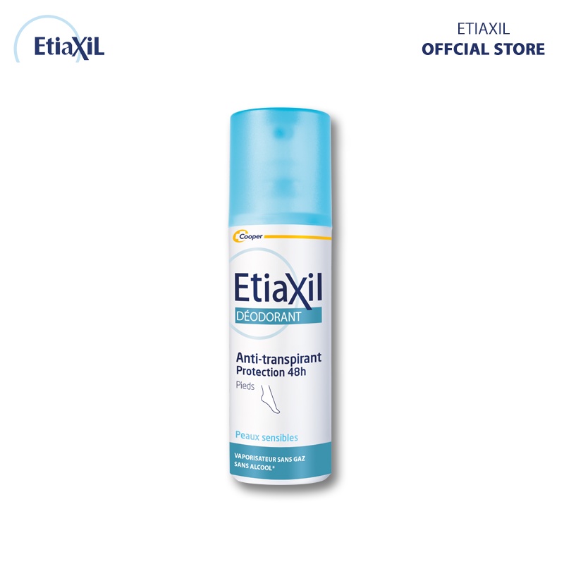 Khử Mùi Chân Giảm Mồ Hôi Dạng Xịt Etiaxil Déodorant Anti-Transpirant 48h Pieds 100ml