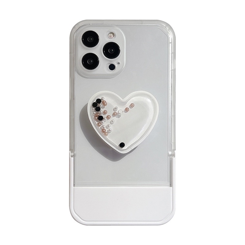 Ốp lưng iphone có thanh đỡ kèm pop trái tim trắng, đen 7plus/8/8plus/x/xr/xs/11/12/13/pro/max/plus/promax