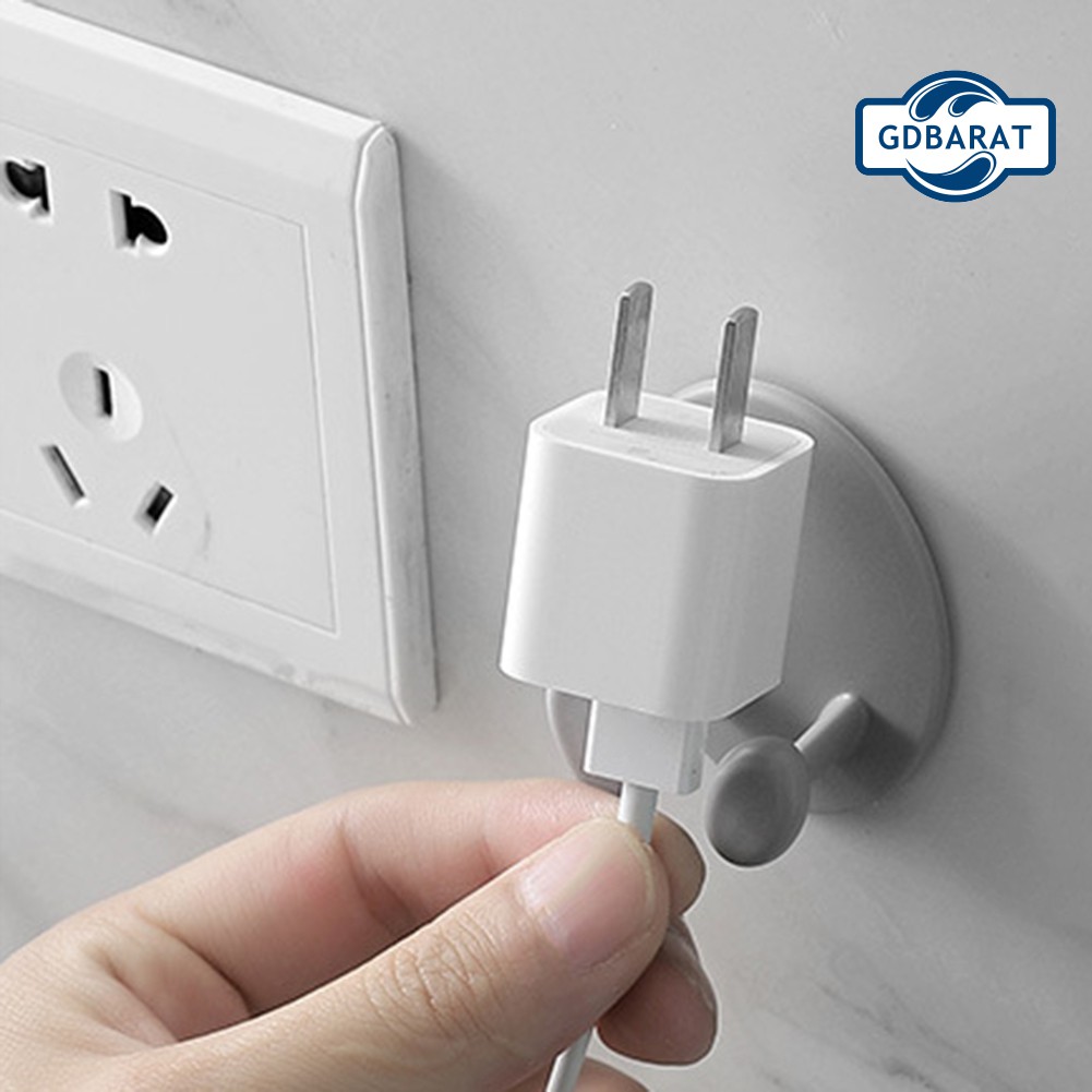 Set 2 Móc Treo Phích Cắm Dán Tường Bằng Nhựa Tiện Dụng