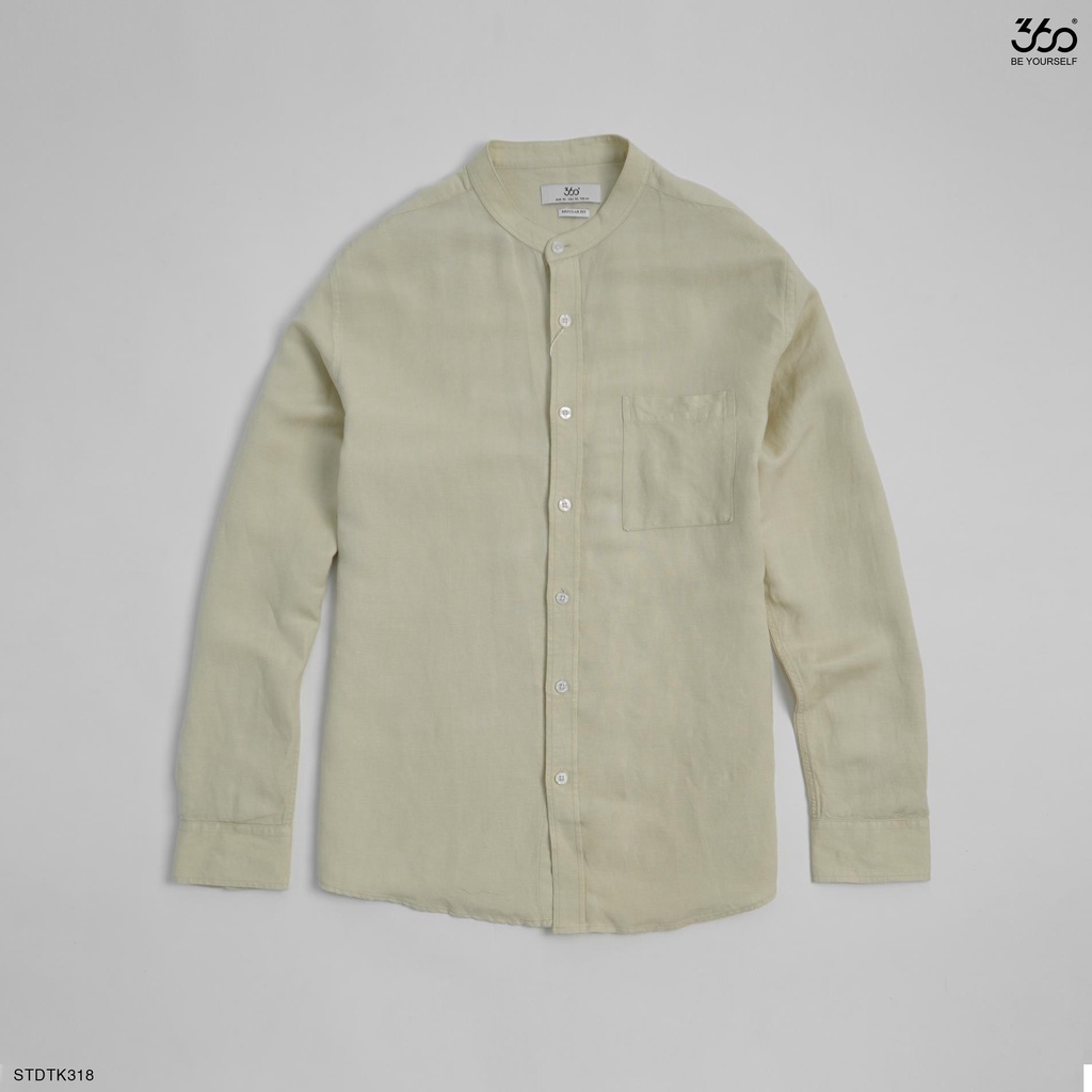 Áo sơ mi dài tay cổ tàu thương hiệu 360 Boutique chất liệu linen -STDTK318