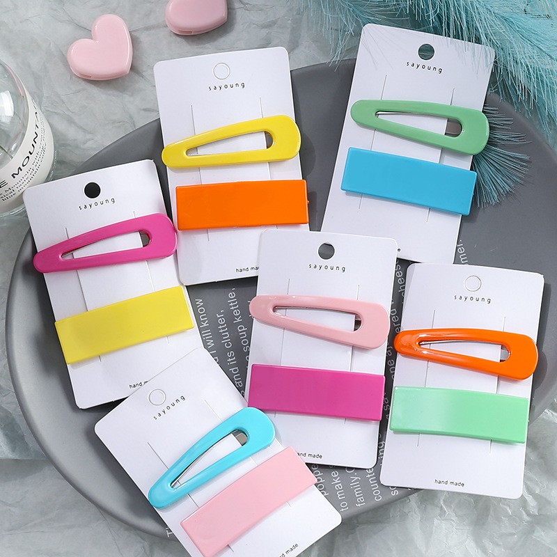 Sét 2 kẹp tóc KAH114 màu sắc dễ thương