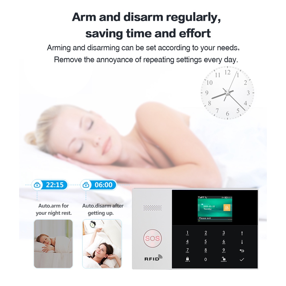 WIFI+GSM Tuya Hệ Thống Báo Động An Ninh Nhà Thông Minh  Hỗ Trợ Alexa Googlehome