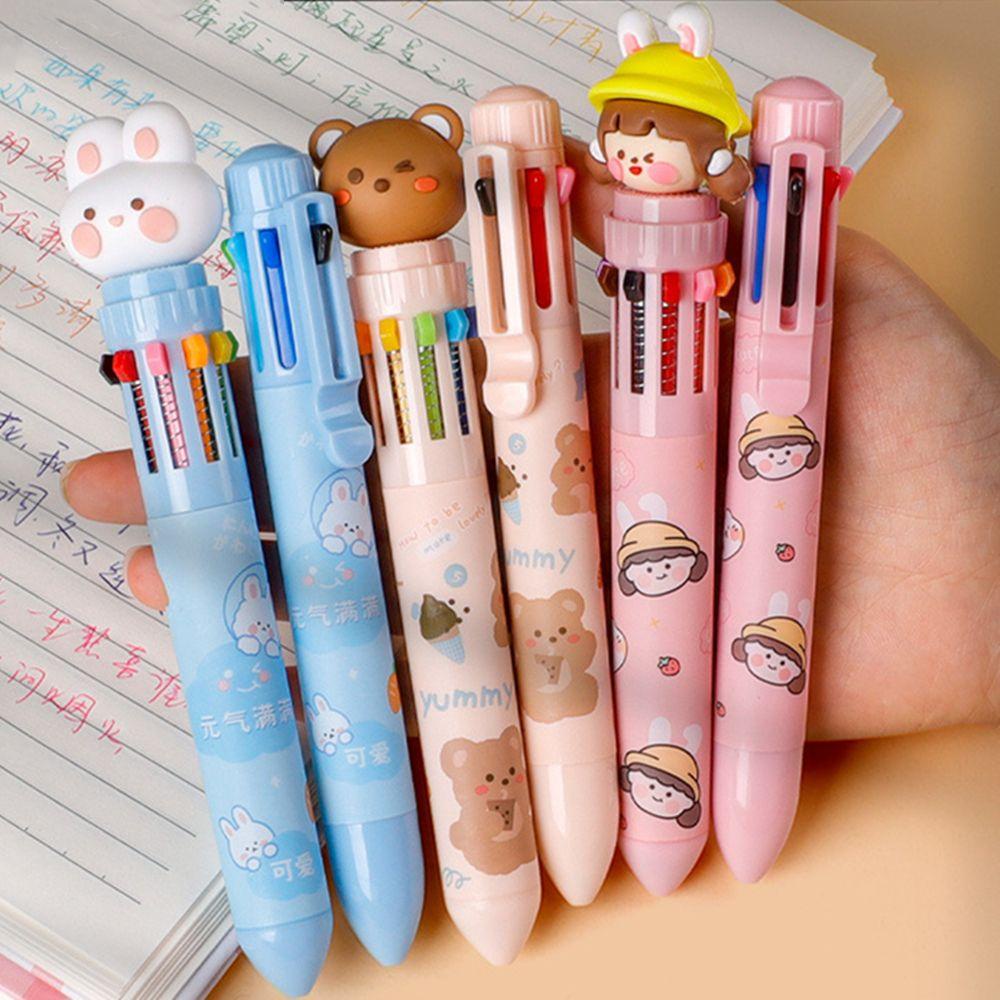 PISTA Set 10 Bút Bi Nhiều Màu Sắc Dễ Thương
