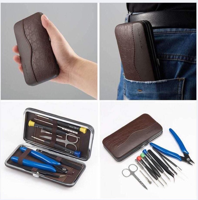 Bộ sửa mini đầy đủ 9 món kèm bao da silicon...