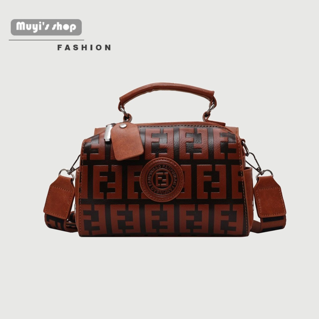 Túi đeo chéo da mềm cỡ lớn in chữ phong cách vintage thời trang cho nữ 2022