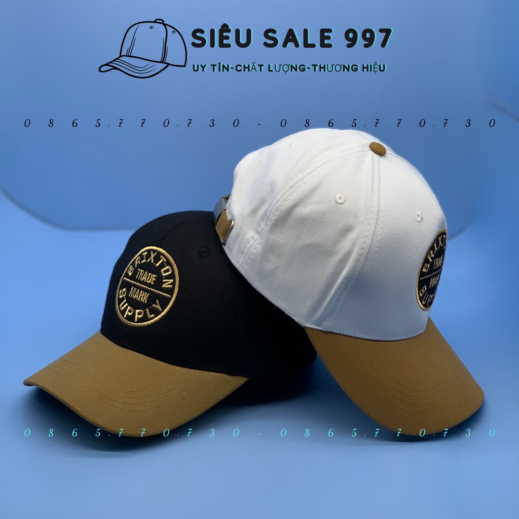 NÓN LƯỠI TRAI KẾT THÊU ĐEN NÂU LOGO SIÊU ĐẸP, MŨ LƯỠI TRAI HỌA THỜI TRANG NAM NỮ UNISEX