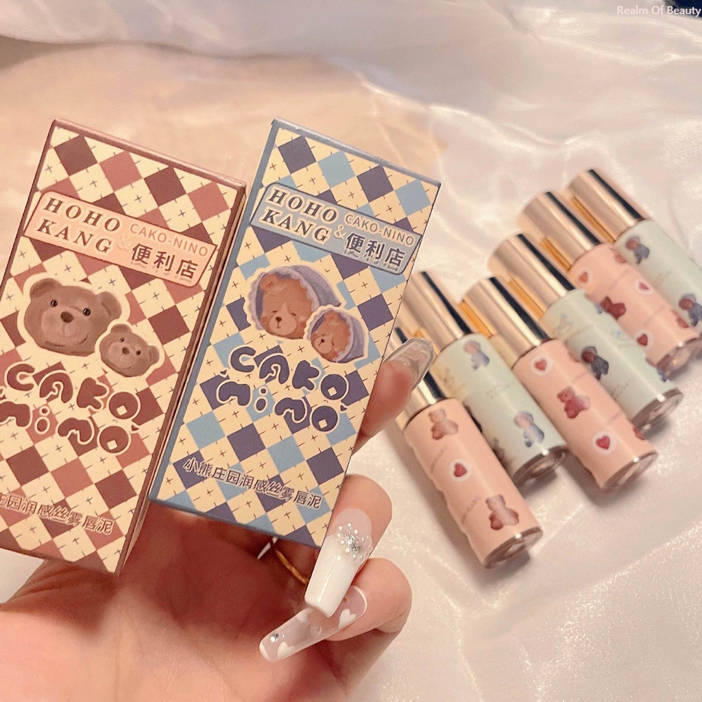 Son Kem Lì HOHOKANG Bear Dưỡng Ẩm Lâu Trôi Tone Đỏ Nâu