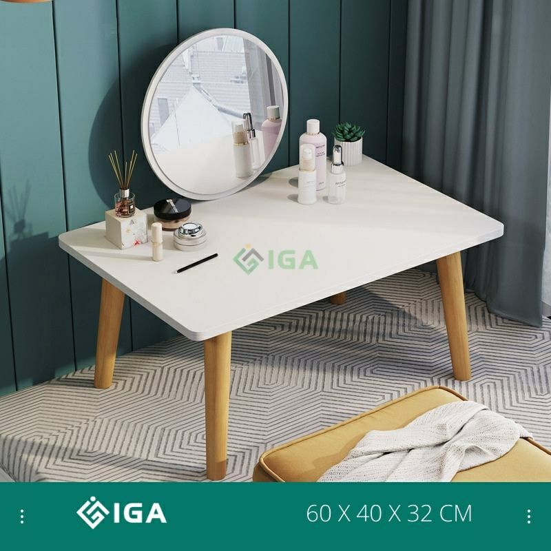 Bàn Trang Điểm Bệt Single O Gương Lớn Ngồi Nệm Phong cách Bắc âu- GP117.01