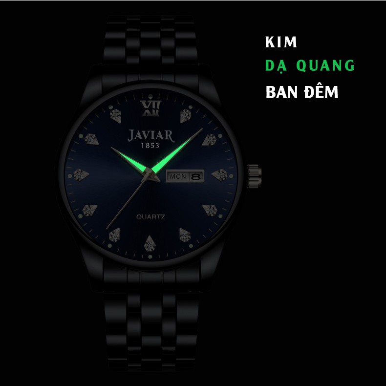 Đồng Hồ Nam JAVIAR Nhật Bản 2 Lịch Cao Cấp - Dây Thép Không Ghỉ | BigBuy360 - bigbuy360.vn