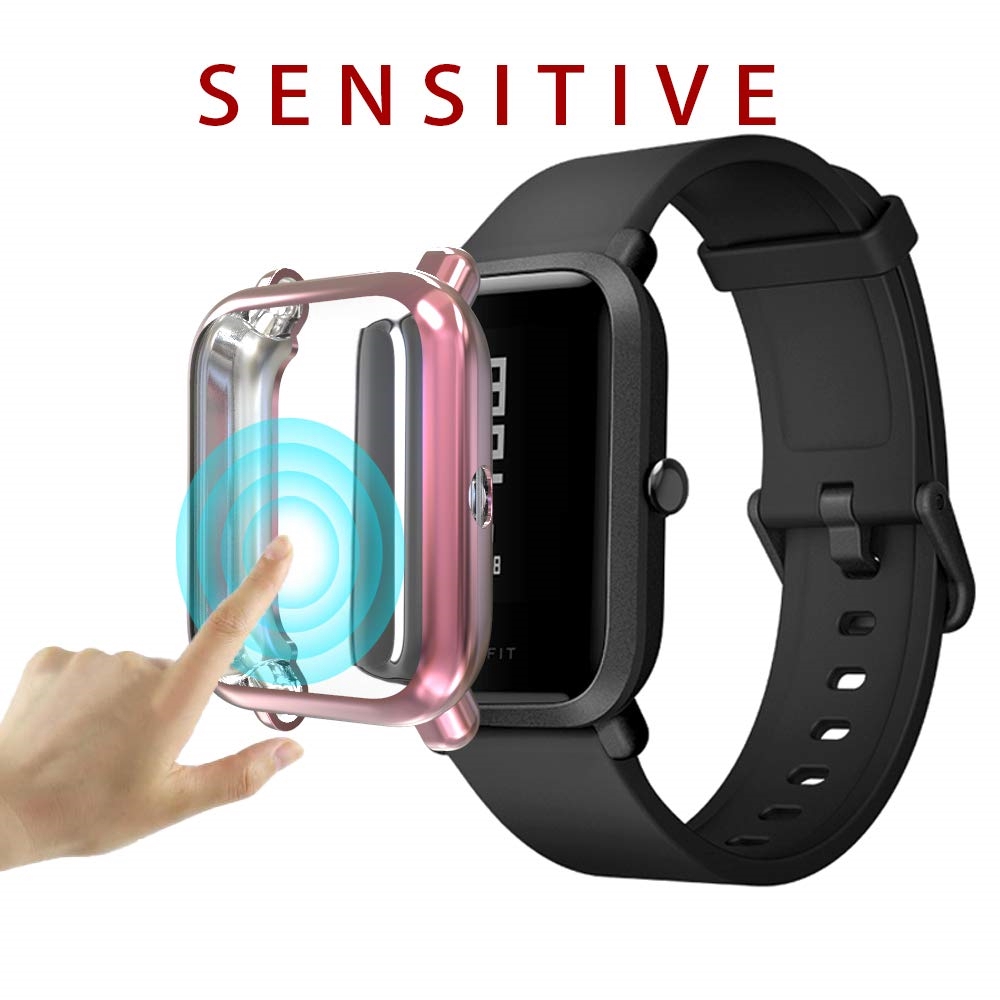 TOPABC Smart Anti Scratch Slim Shockproof Electroplated TPU Watch Case  For Xiaomi Huami Amazfit Bip Youth Lite