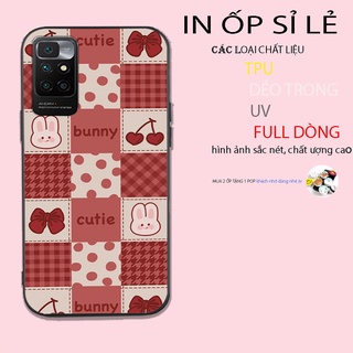 ốp lưng điện thoại xiaomi redmi 10 ô vuông , đen ,trắng , đỏ , trerry