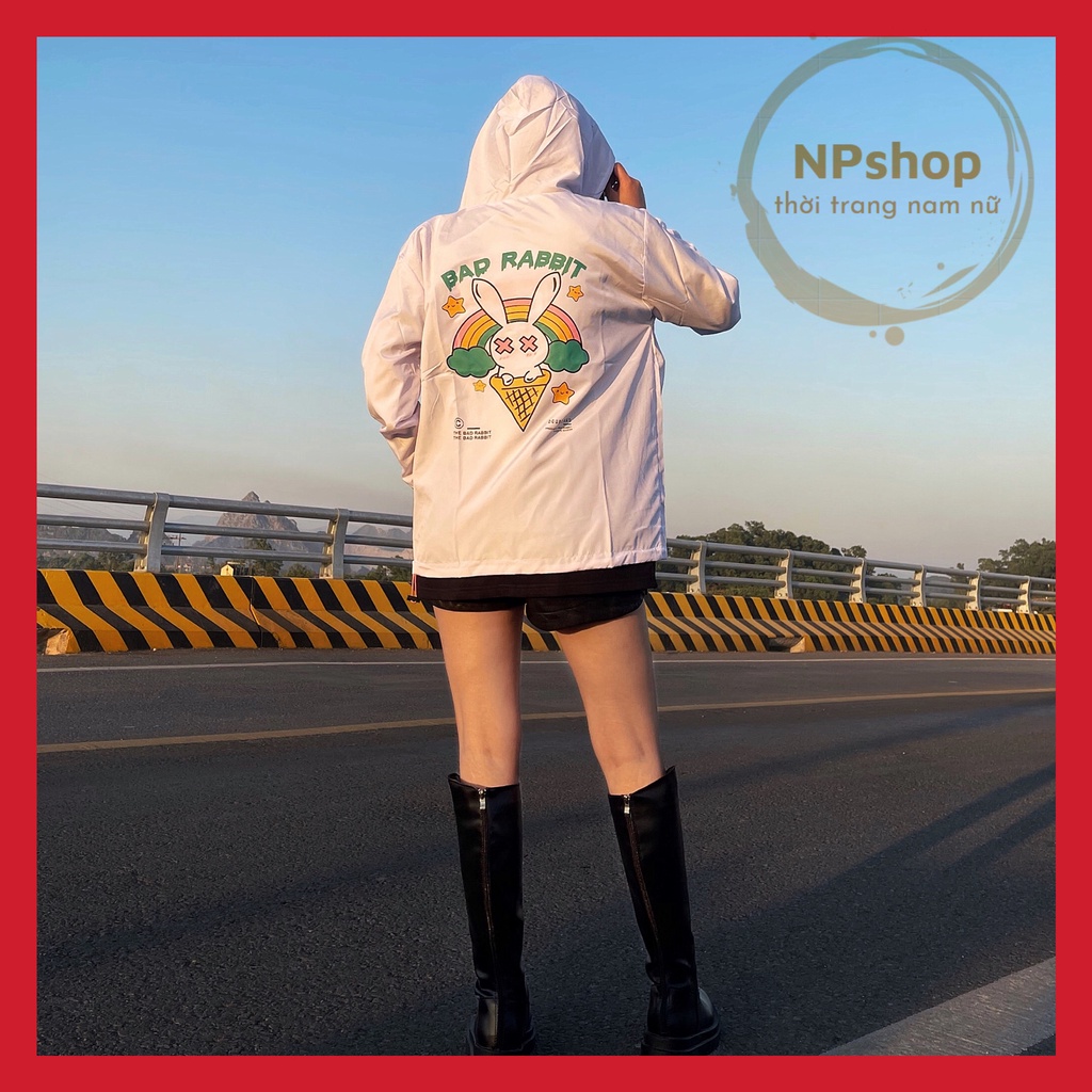 Áo khoác dù Bad Rabbit nam nữ form rộng , áo gió Unisex Chống Nắng ulzzang Jacket Bomber | BigBuy360 - bigbuy360.vn