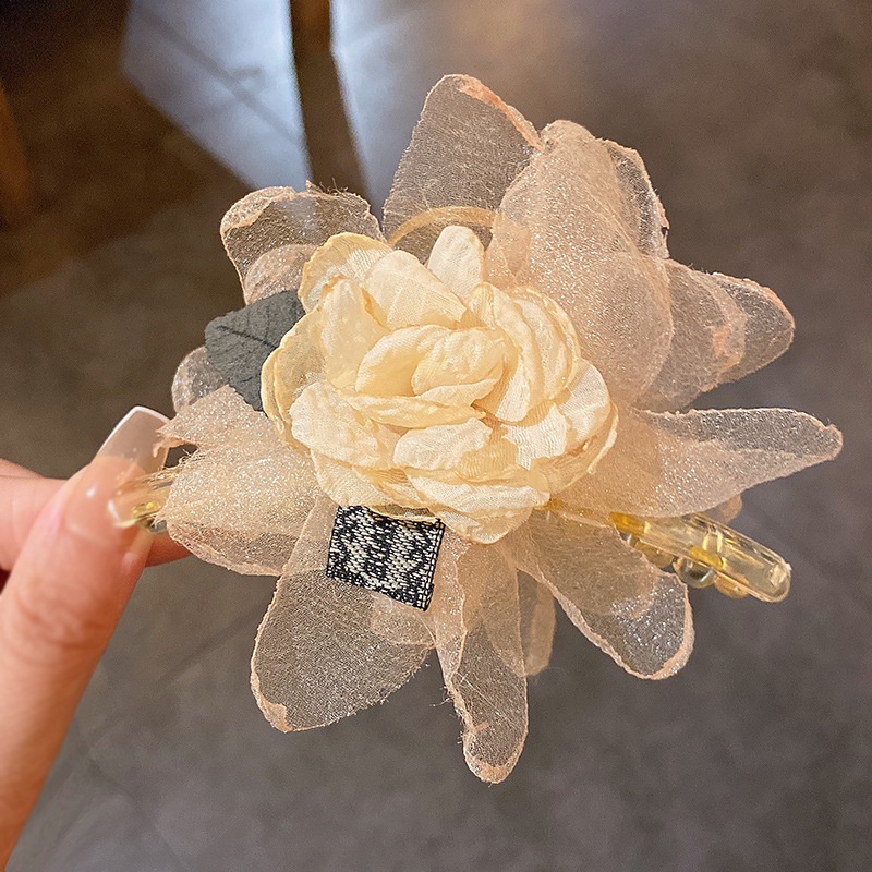 Kẹp Tóc Hình Hoa Lá Bằng Lưới Phong Cách Hàn Quốc Cổ Điển Thời Trang Mùa Hè