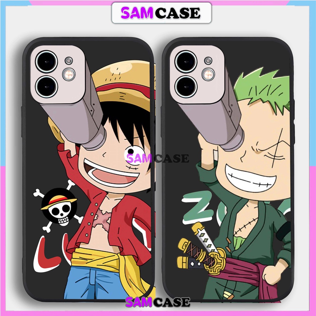 Ốp lưng iPhone cặp đôi One Piece cạnh viền vuông silicon dẻo cho iphone 6/6s/7/8/X/XS/XR/11/12/13/14 Pro Plus Max Luffy