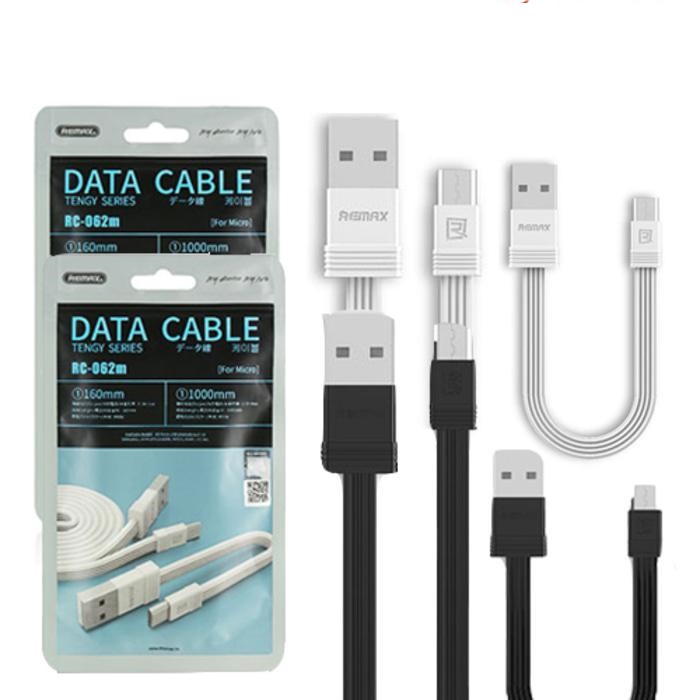 Bộ 2 cáp sạc microUSB Remax RC-062m 1m và 16cm