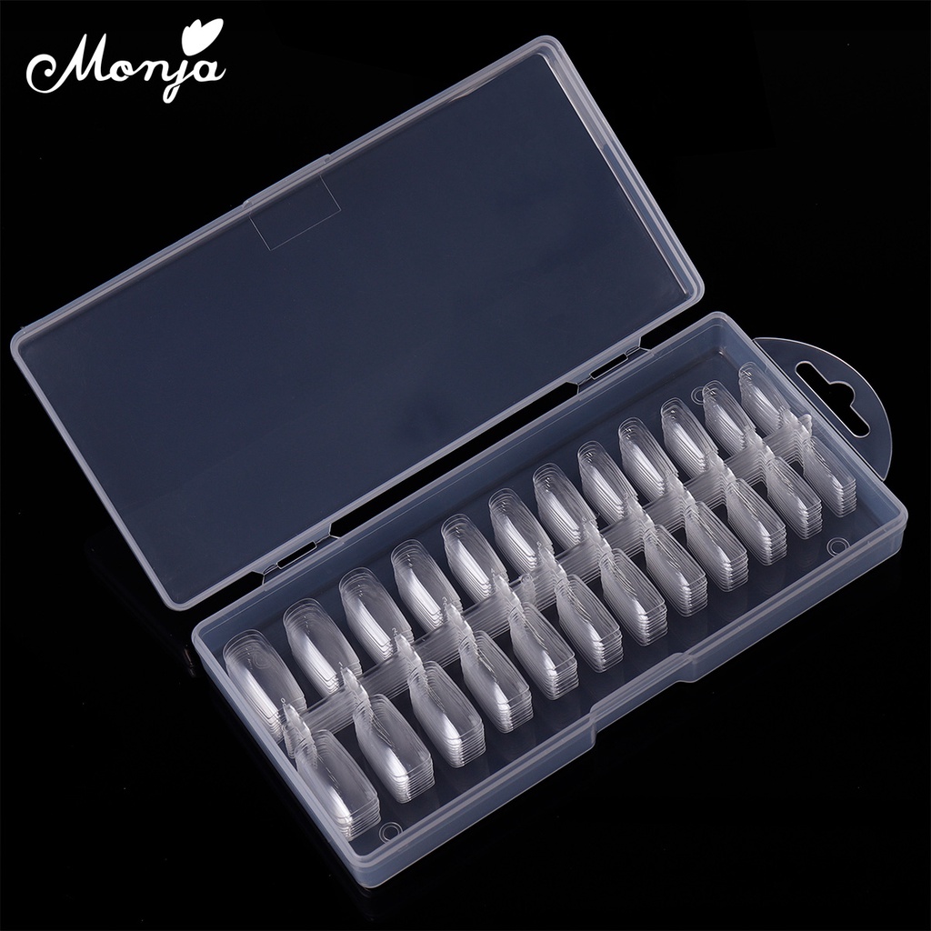 MONJA Set móng tay giả 5 kiểu dáng thiết kế trong suốt thời trang