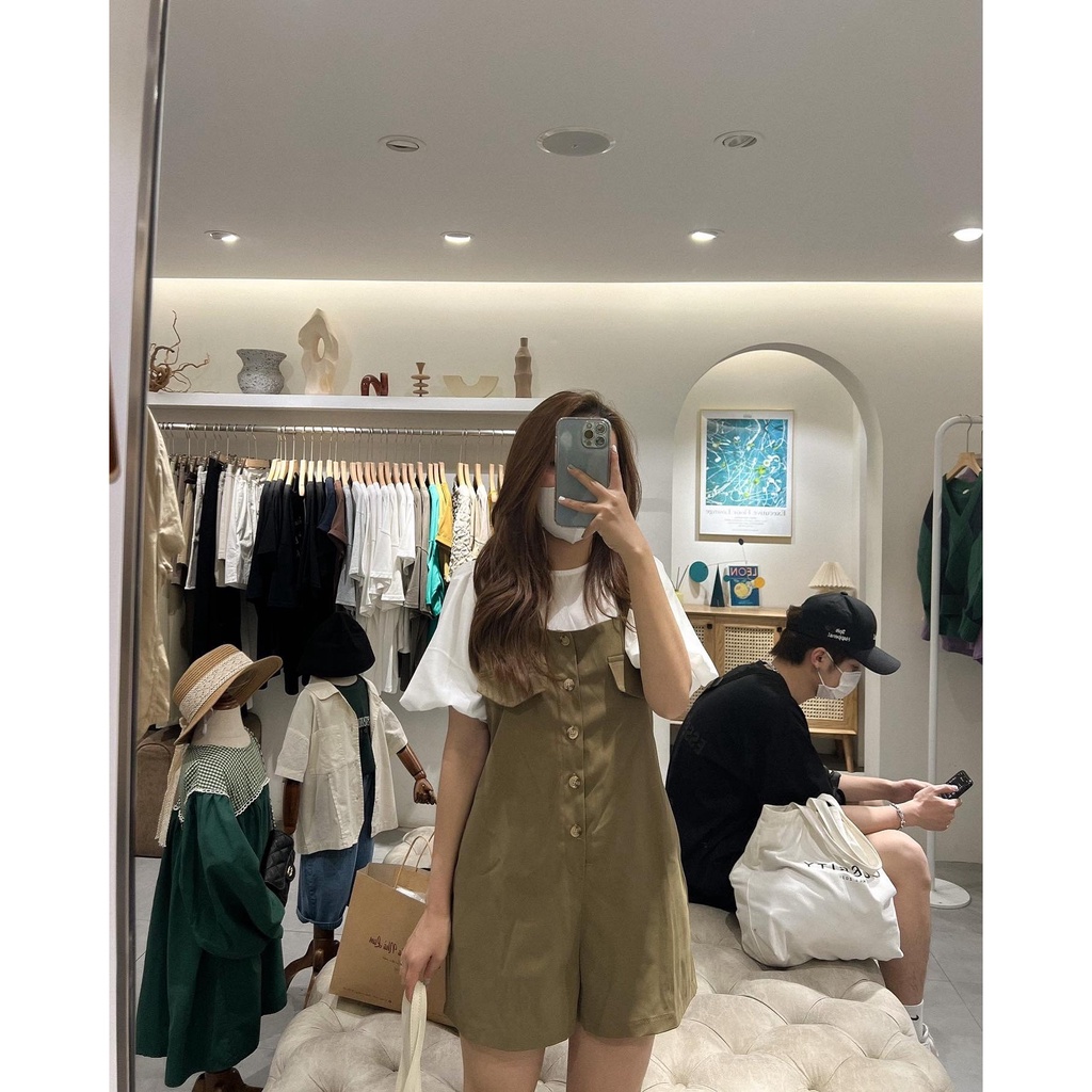 [Mã 253FASHIONSALE giảm 12% đơn 99K] Set jump cúc dọc kèm sơ mi trắng có đai J27 SUSTORE