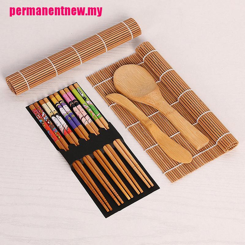 Bộ 14 Dụng Cụ Làm Sushi Bằng Tre Diy