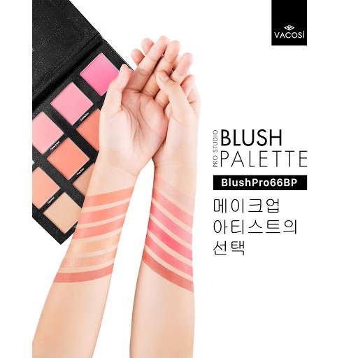 Bảng má hồng 12 ô màu Vacosi Pro Studio Blush Palette 66BP -Cao cấp
