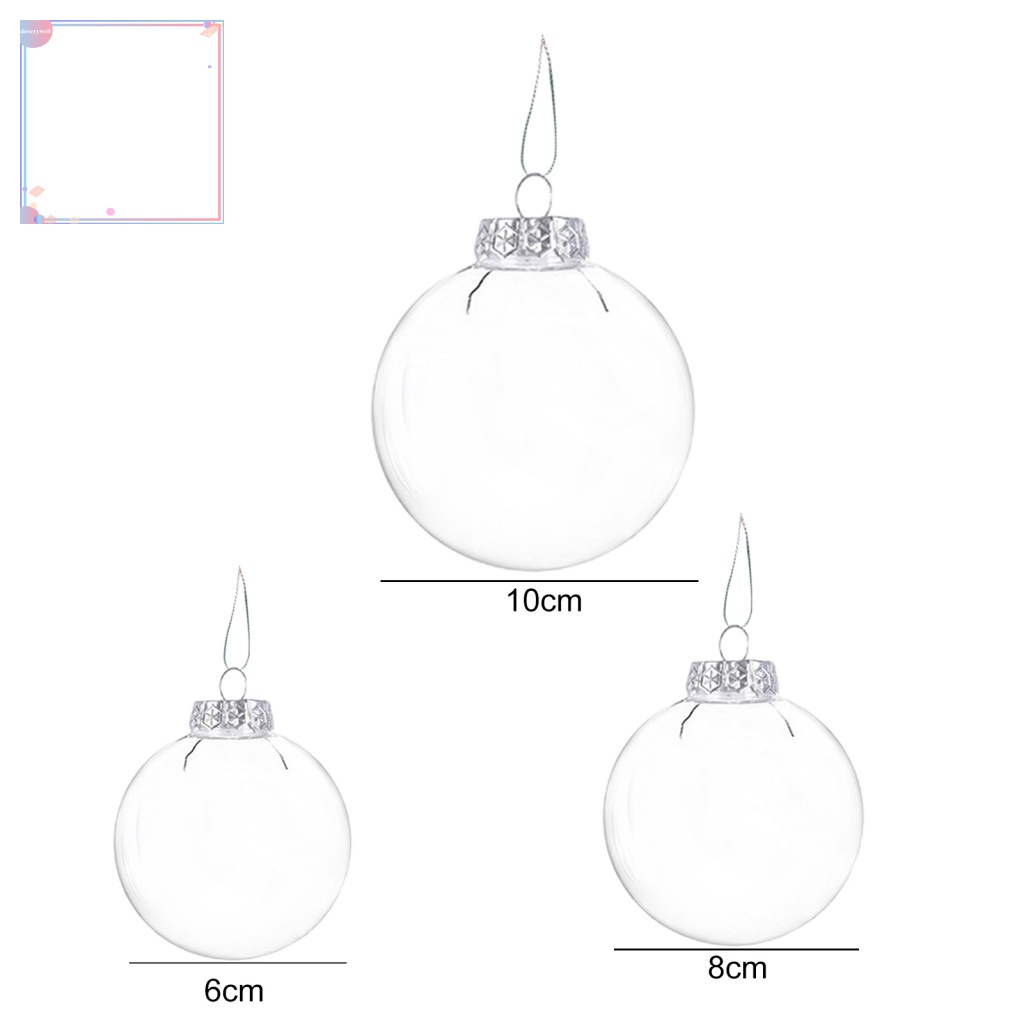Set 6 Quả Châu Trong Suốt Trang Trí Cây Thông Noel