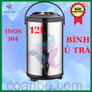 Bình ủ trà giữ nhiệt lâu inox 304 ủ trà, trà sữa, ướp bia cafe nóng và lạnh 12l