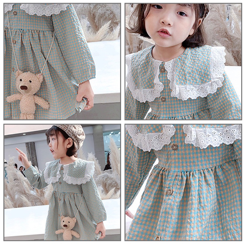 Đầm Công Chúa Tay Dài Họa Tiết Kẻ Sọc Phong Cách Mới Cho Bé Gái