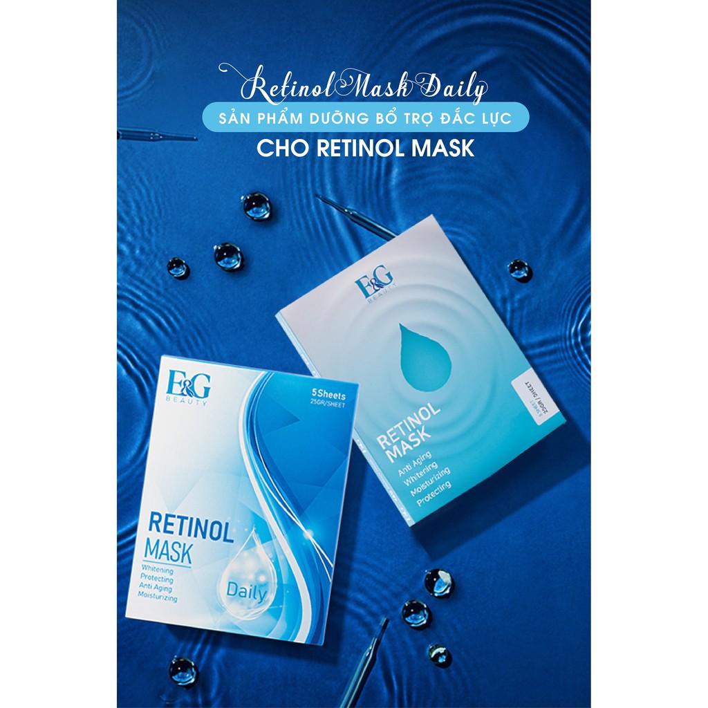 Mặt nạ Retinol Daily Mask E&amp;G Beauty Hàn Quốc hộp 5 miếng Zuka Beauty dưỡng ẩm chuyên sâu, dưỡng trắng tự nhiên