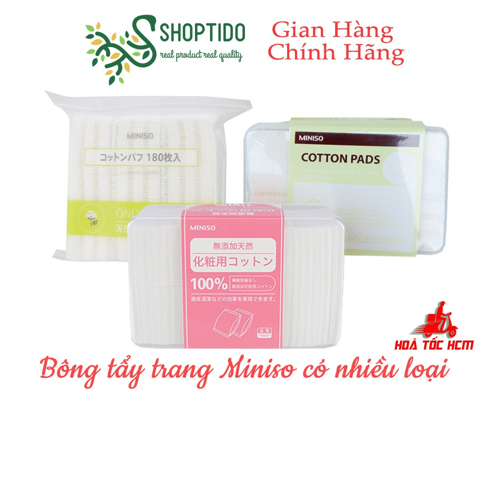 Bông tẩy trang MINISO Nhật Bản,1000 Miếng, 475 miếng, 180 miếng 3 lớp NPP Shoptodo