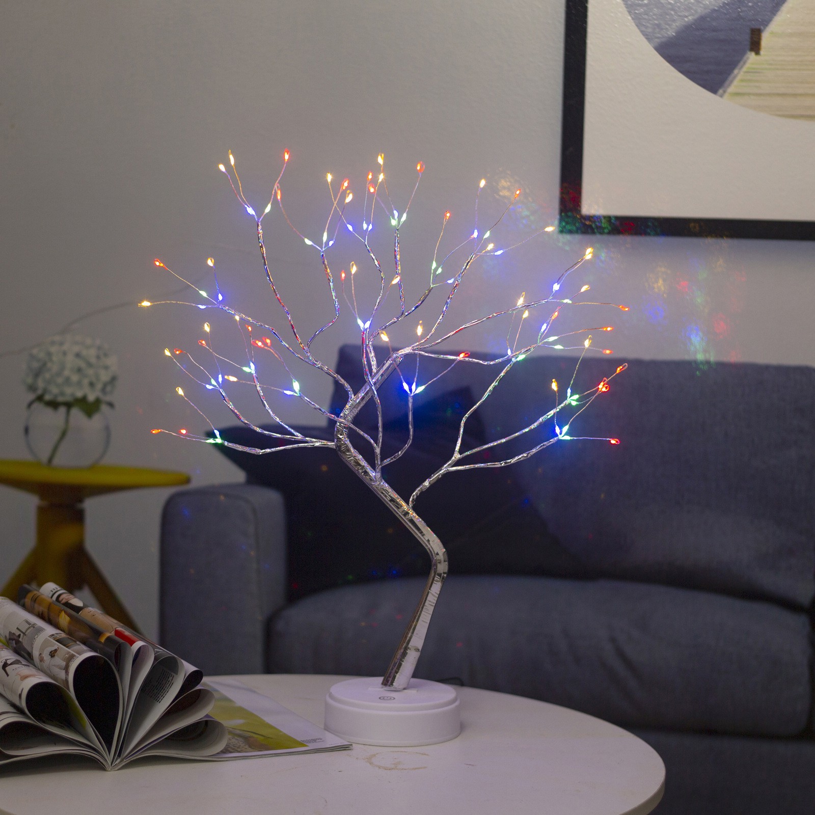 MAYSHOW Wedding Bonsai Tree Light Home Copper Wire String Lights 108 LEDS Night Light Indoor Decoration Party Desktop for Bedroom Battery/USB Operated Gypsophila Lights/Multicolor