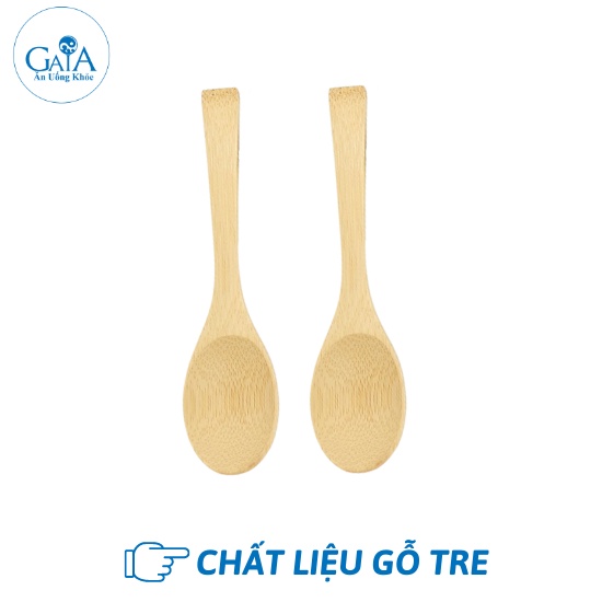 Muỗng gỗ/ Thìa gỗ bằng tre xúc gia vị, múc bột, uống trà cafe dài 13cm chống mốc