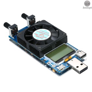 B&O Multi-functional 0.2A~3A 35W LCD USB Electronic Load Tester Module Adjustable Constant Current Resistance Power Battery Tester with Cooling Fan
