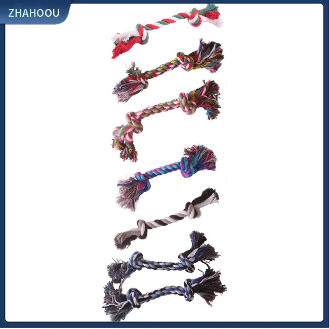 ☃Nhà☃ Đồ Chơi Dây Thừng Cotton Bện Hai Đầu Chống Cắn Làm Sạch Răng Cho Thú Cưng