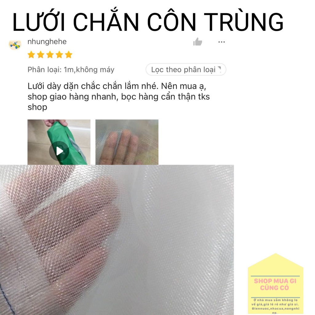 [LOẠI TỐT] Lưới mùng chắn côn trùng, lưới che chắn nông nghiệp,chắn muỗi cho nhà ở,vườn rau quả. Khổ rộng 1m và 1m2