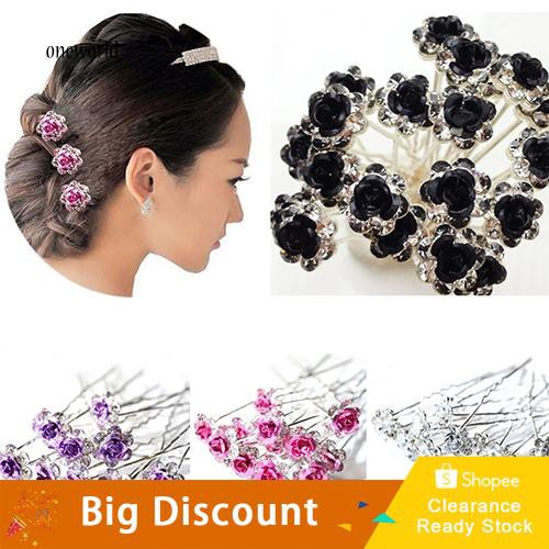 Bao Da Điện Thoại Thời Trang Cho OW OW OW OW☀Set 5 Kẹp Tóc Hoa Hồng Đính Đá Sang Trọng Cho Cô Dâu