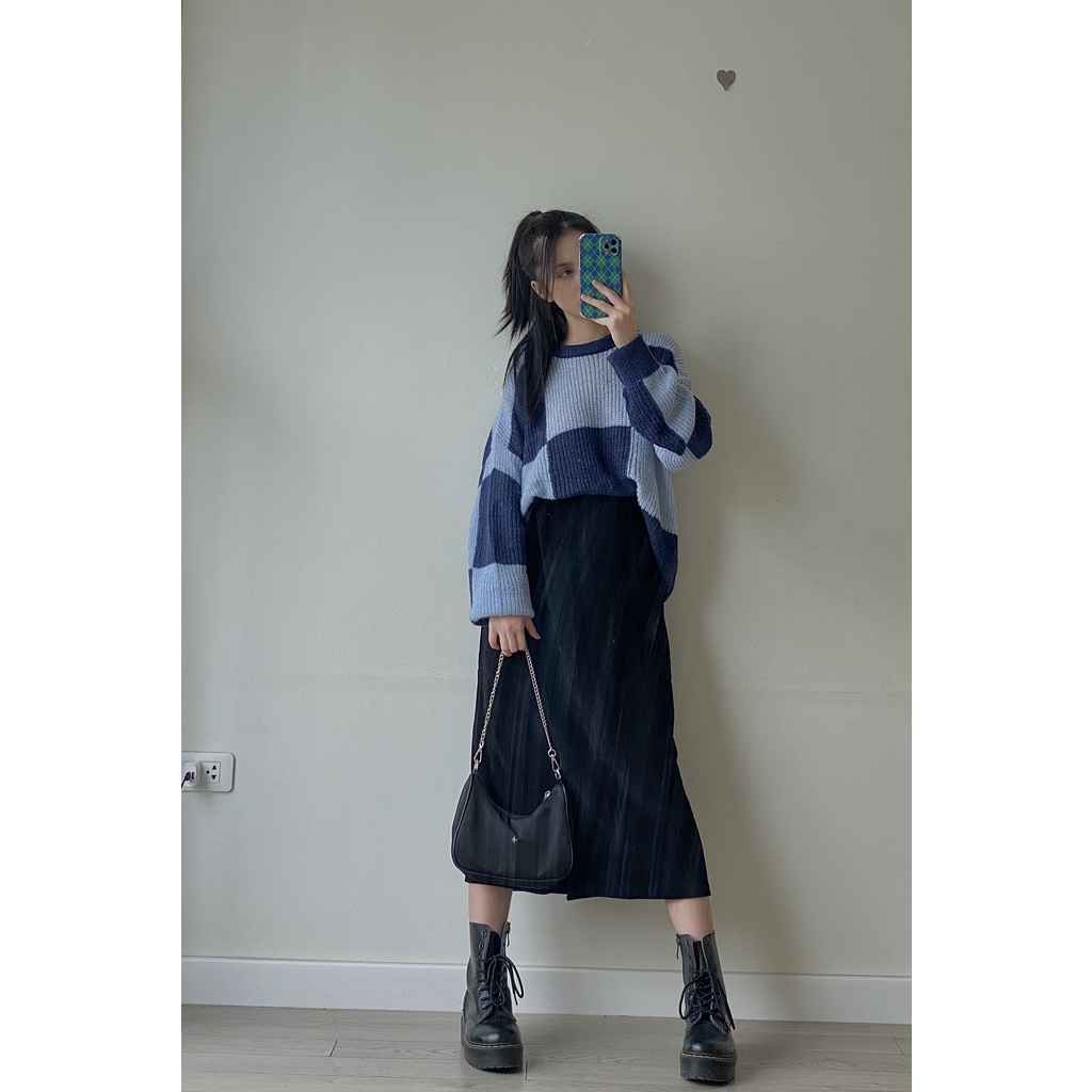 chân váy midi nhung tăm SK114 LOLLIE STUDIO