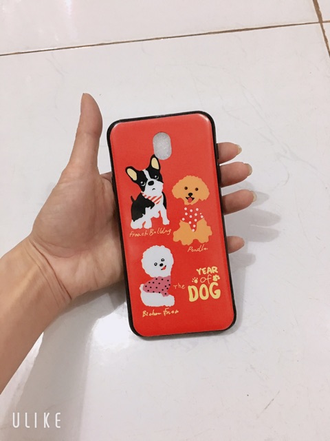 Ốp j7pro, J7 pro mầu đỏ hình DOG