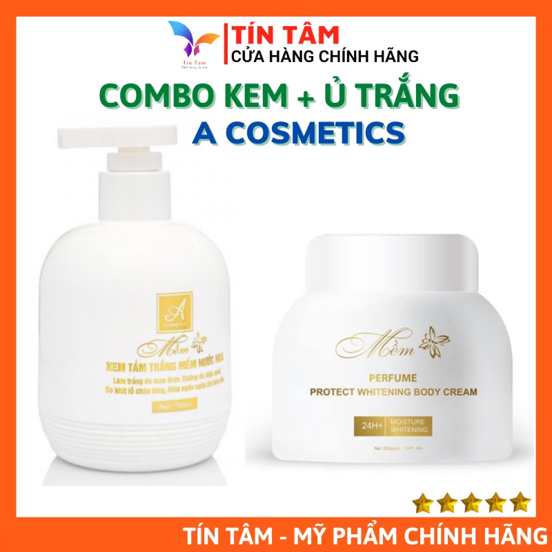 [Giá sỉ]Combo Kem Body Mềm + Ủ Trắng Pha Lê Tinh Thể Nước A Cosmetics Chính hãng