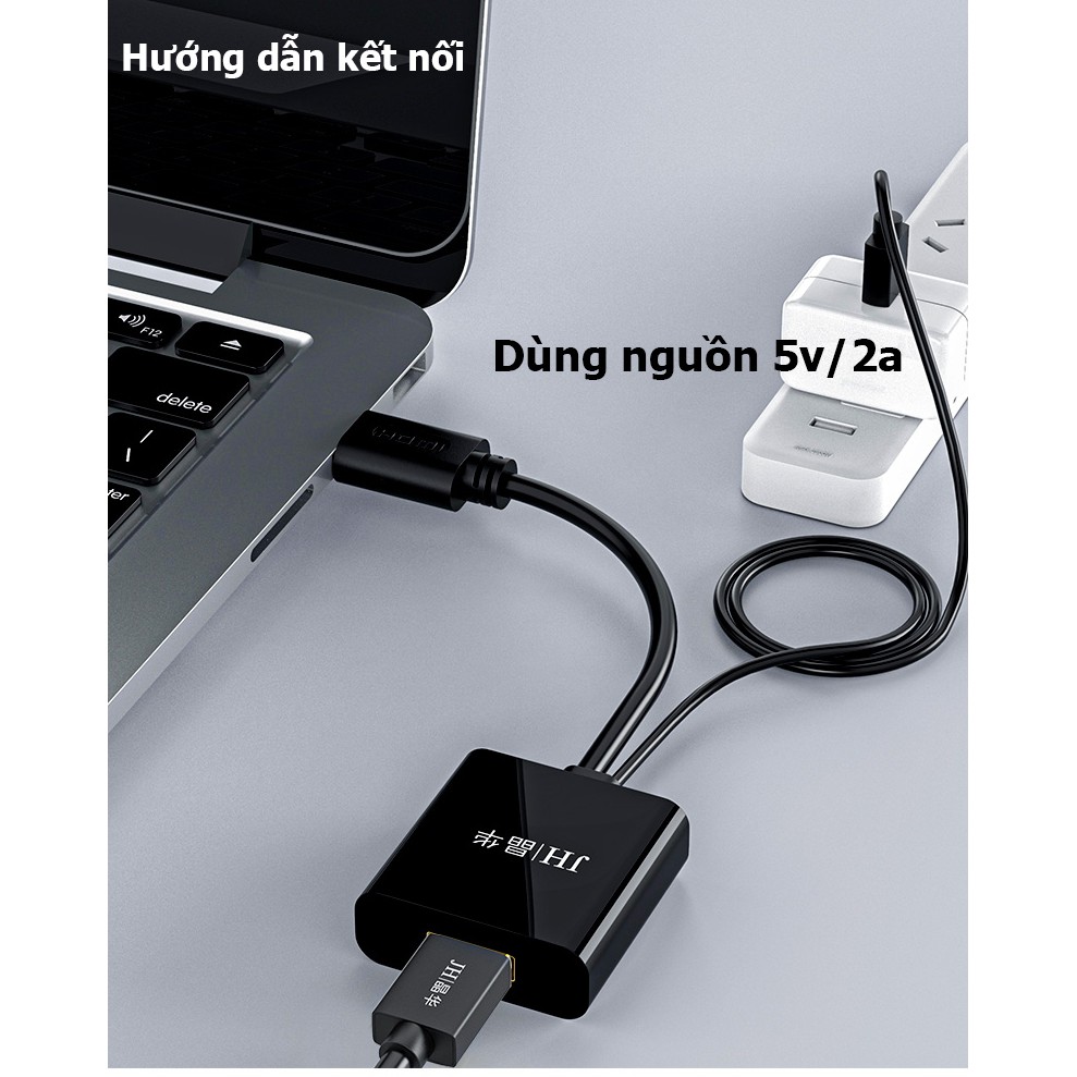 [Mã 155ELSALE giảm 7% đơn 300K] Cáp chuyển HDMI ra Displayport hỗ trợ 4K*2K - JHZ180