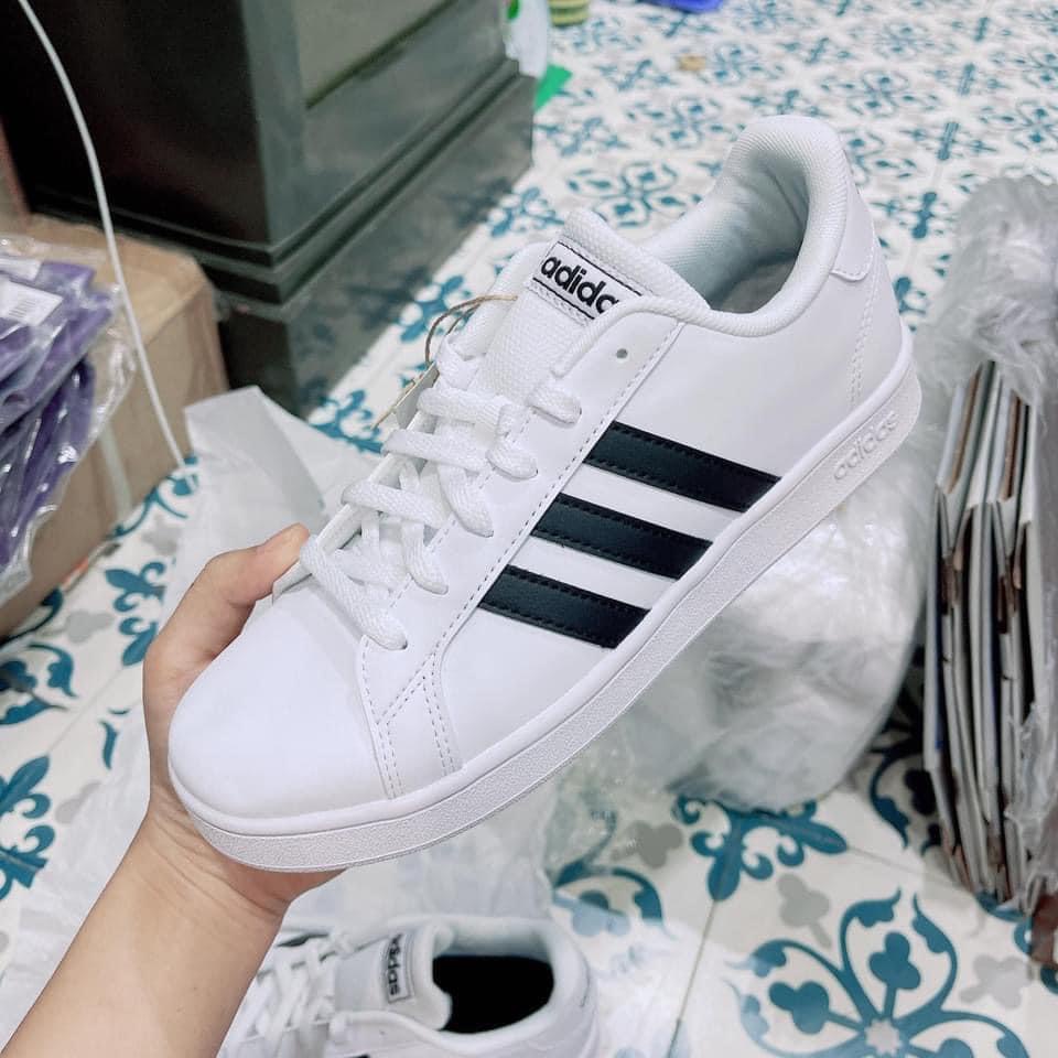 Giày thể thao nữ Adidas Grand Court K - màu trắng