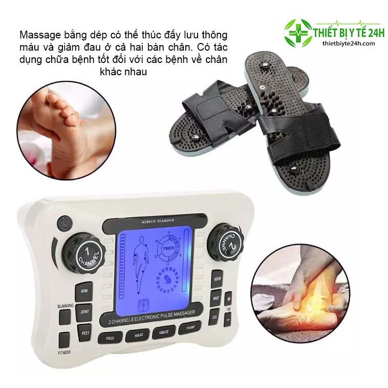 Máy Massage Xung Điện, Máy Mát Xa Xung Điện Trị Liệu 4 Miếng Dán SYK-308B, YTK-309B