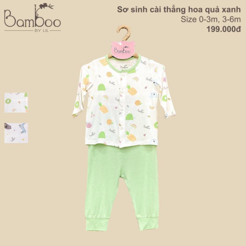 Lil little love - Bộ dài tay bamboo cho bé 3-7kg sơ sinh