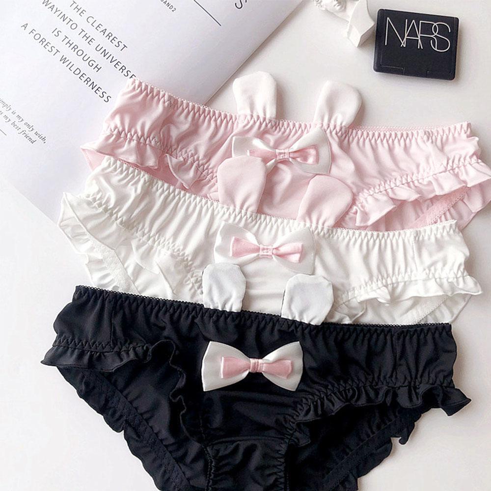 Quần Lót Vải Lụa Sữa Đính Nơ In Hoạt Hình Kiểu Lolita Dễ Thương Cho Bé Gái 26E