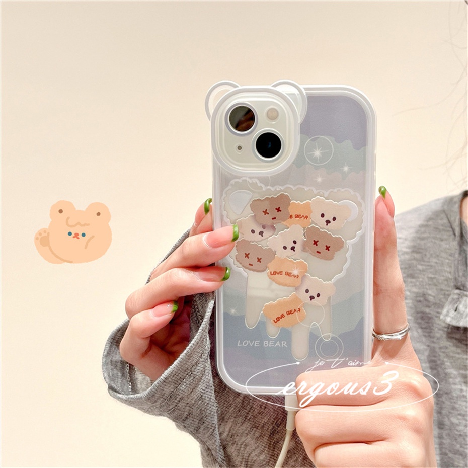 Ốp Điện Thoại Mềm In Hình Gấu Hoạt Hình Cho iPhone 14 13 12 11 Pro Max SE2020 X XR Xs Max 7 8 6 6s Plus