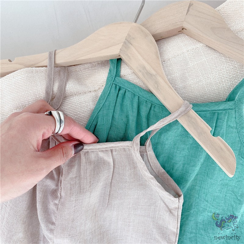 Áo Liền Quần Ống Rộng Thời Trang Mùa Hè Hàn Quốc Cho Bé Gái