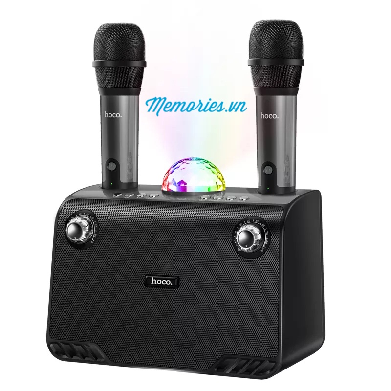 Loa karaoke Hoco BS41 Plus / BS46 + Tặng kèm 2 micro + Đèn led nhiều màu, tạo hiệu ứng - Chính hãng, âm thanh cực chất