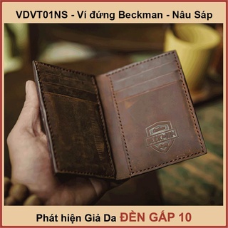 Ví da nam Beckman Mini dáng đứng cao cấp - Da sáp Crazy Horse nhập khâủ - may thủ công tỉ mỉ - VDVT01NS - R8ckie